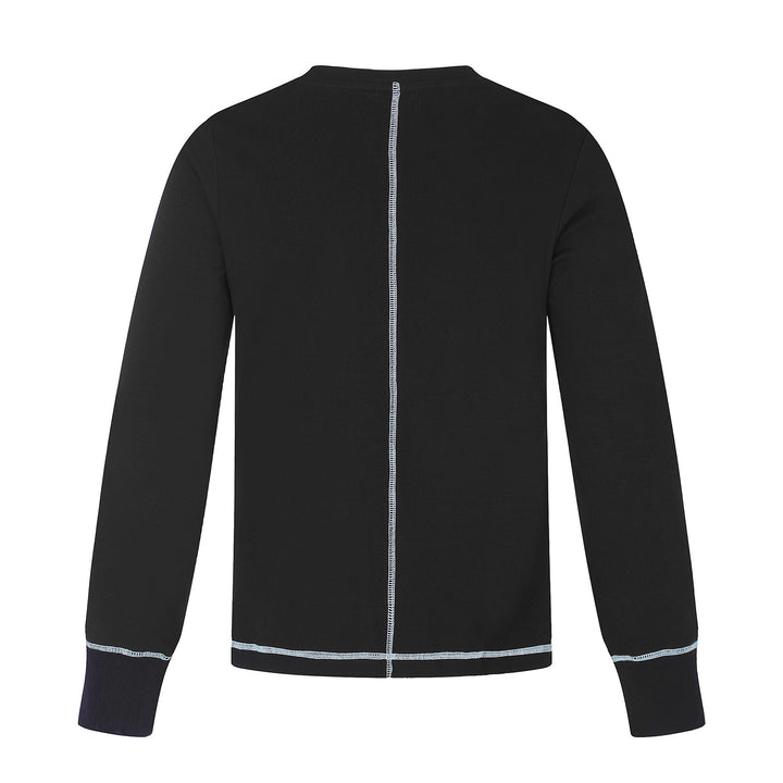 Unisex Langarm-Sweatshirt mit Rundhalsausschnitt, melierter Baumwollmischung und dezenter Zahlendruck Drune