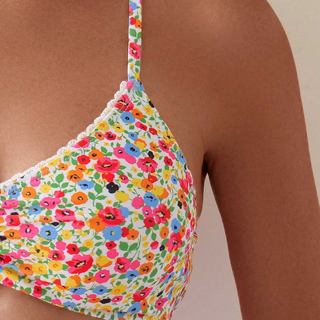 Damen Triangel-Bikini mit floralem Muster und feinen Details Drune