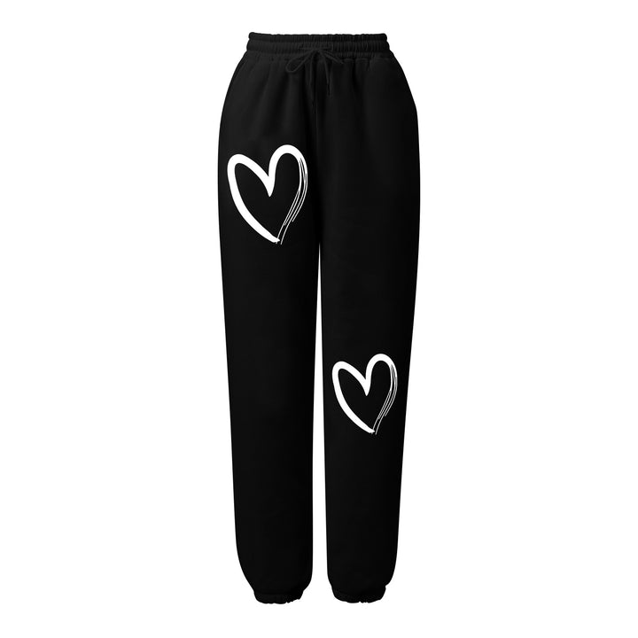 Damen nan bedruckte Relax-Jogginghose mit Kordelzug elastischem Bund und gerippten Fußbündchen Drune