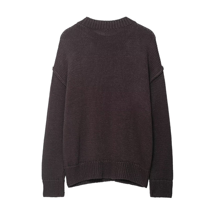 Damen lässiger Pullover mit Oversized-Schnitt und strukturiertem Muster Drune