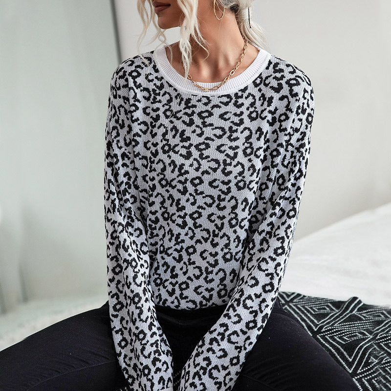 Damen Asymmetrischer Feinstrickpullover mit offener Schulter und Animal‑Jacquard Drune