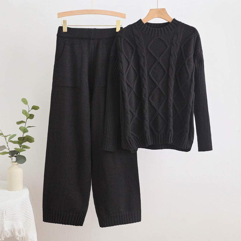 Damen Strick-Set mit Rautenstruktur Drune