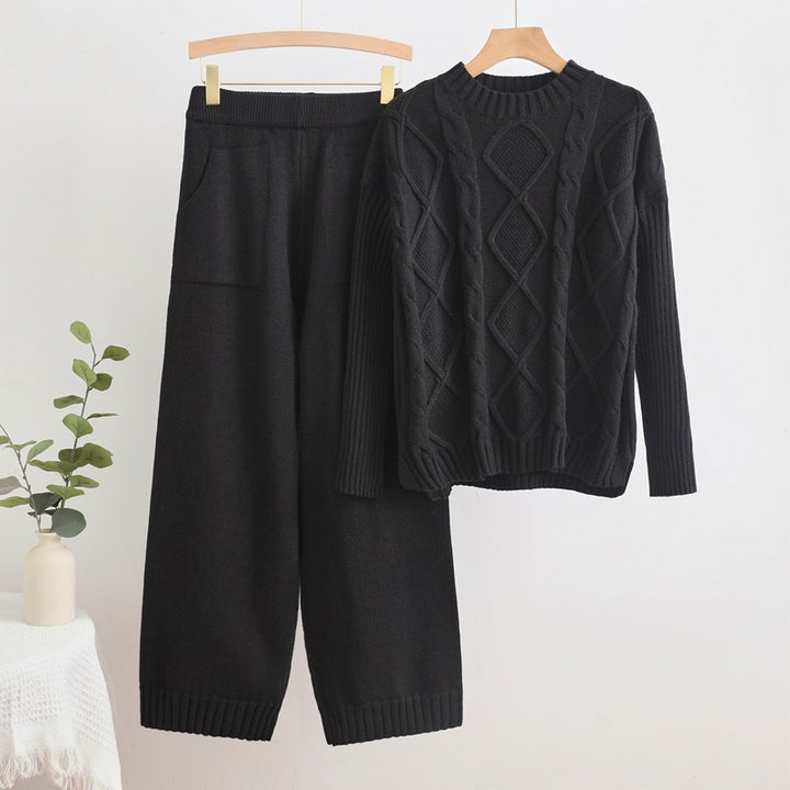 Damen Strick-Set mit Rautenstruktur Drune