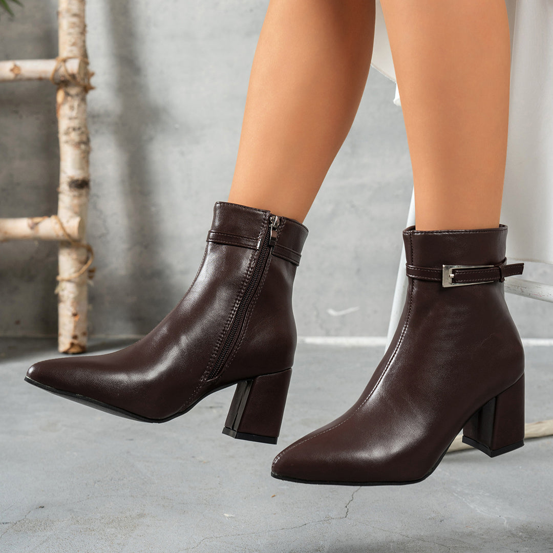 Damen Elegante Ankle Boots mit Blockabsatz Drune 1787605955