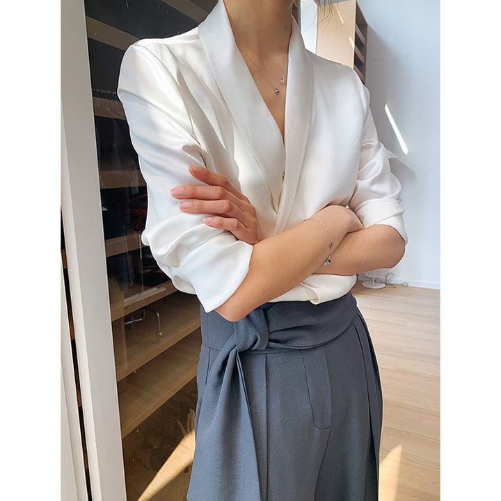 Damen Luxuriöses Satinbluse Drune