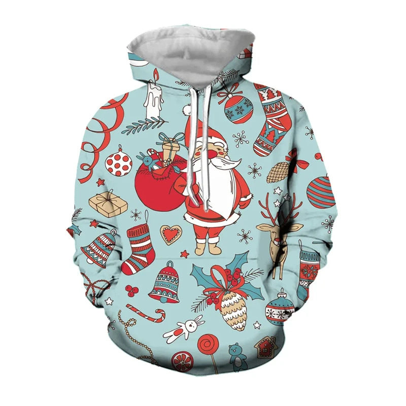 Damen Lustiger Weihnachts-Kapuzenpullover mit festlichem Motiv Drune