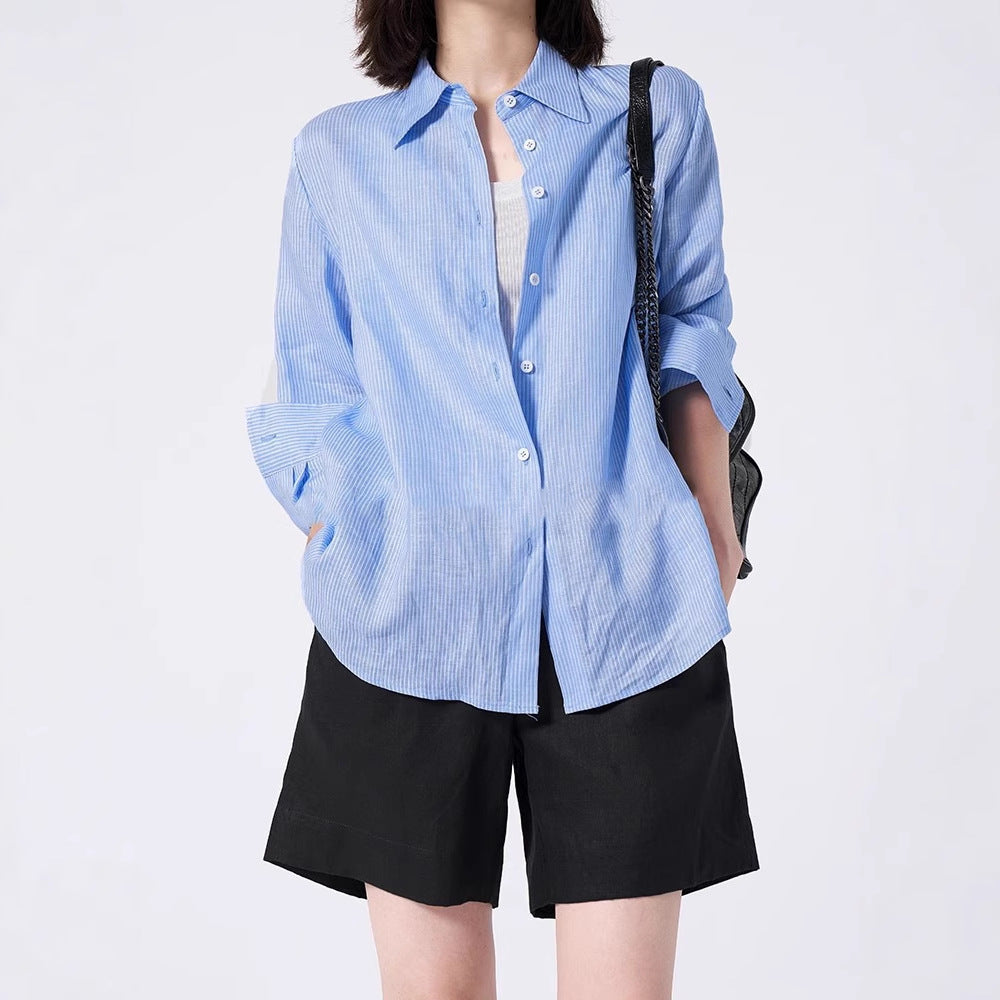Damen Elegante gestreifte Bluse Drune
