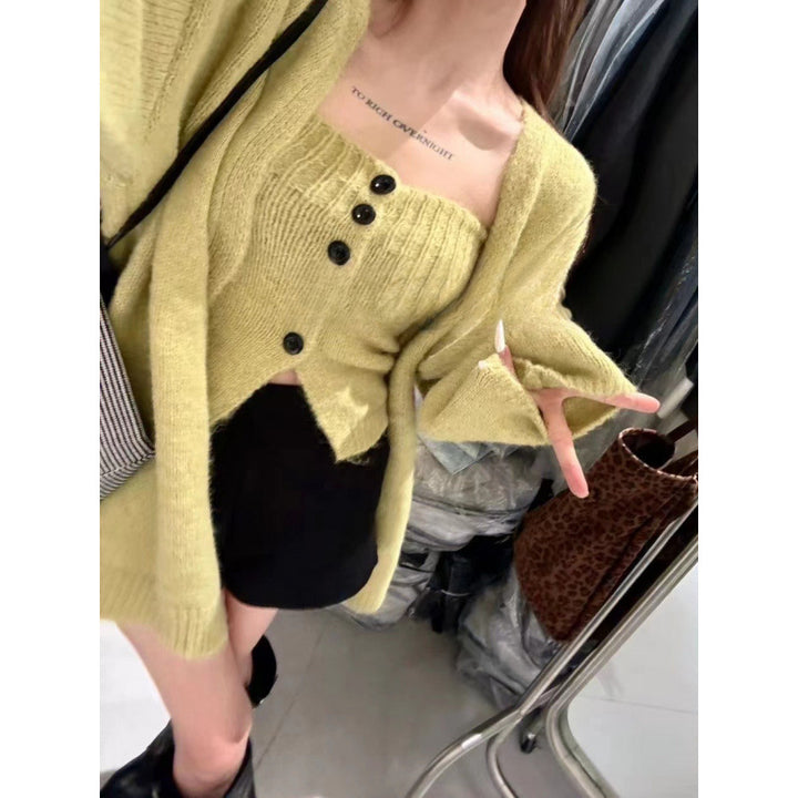 Damen Strickjacke mit Knopfdetail und weitem Schnitt Drune