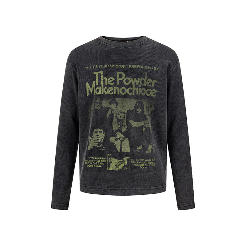 Damen Vintage-Grafik-Sweatshirt mit Used-Waschung, Rundhalsausschnitt und Relaxed-Fit Drune