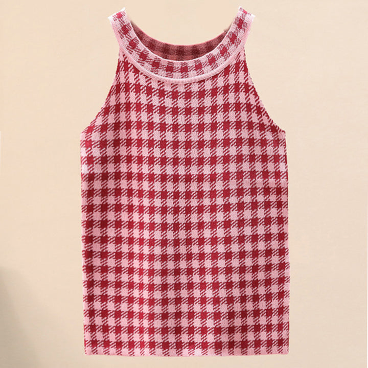 Damen Sportliches Tanktop mit schickem Karomuster Drune