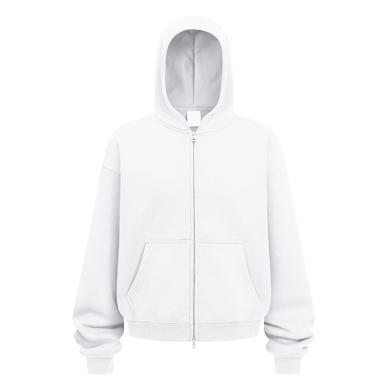 Damen entspannte Kapuzenjacke aus weichem Sweatmaterial mit praktischen Seitentaschen Drune