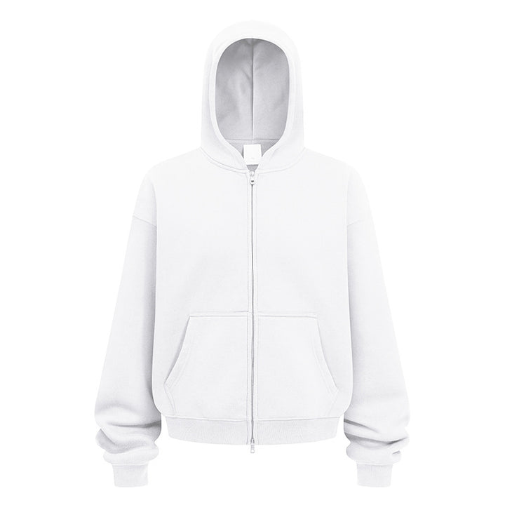Damen entspannte Kapuzenjacke aus weichem Sweatmaterial mit praktischen Seitentaschen Drune