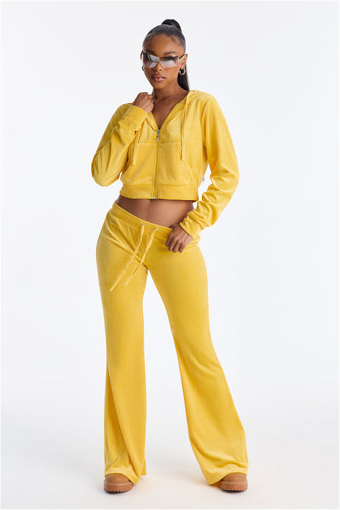 Damen cropped Kapuzenjacke mit stylischem Reißverschluss und praktischen Taschen