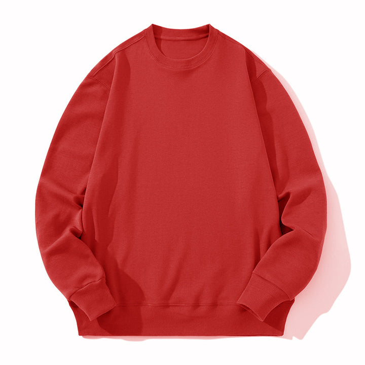Unisex Oversize Rundhals-Sweatshirt aus Baumwollmischung mit gerippten Bündchen Drune