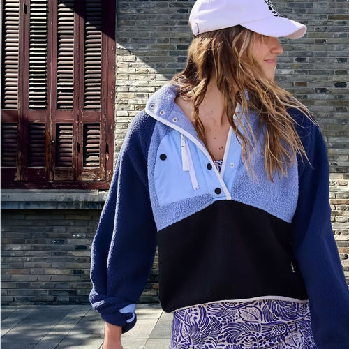 Damen Fleecejacke mit innovativem Reißverschluss und hohem Kragen Drune