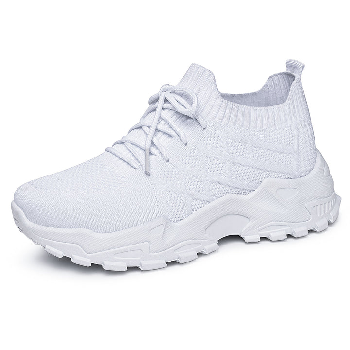 Damen nan gestrickter Plateau-Comfort-Sneaker mit sockenähnlichem Schaft, elastischer Schnürung und geformter Leichtprofilsohle Drune