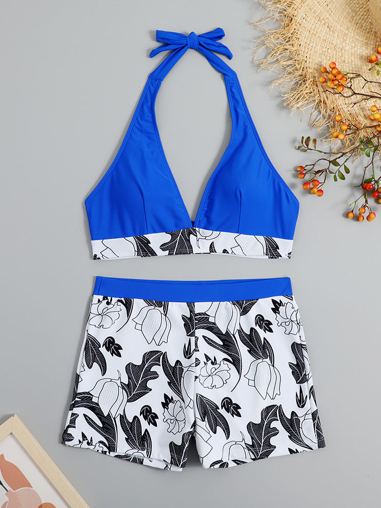 Damen Triangel-Bikini mit floralem Shorts-Design Drune