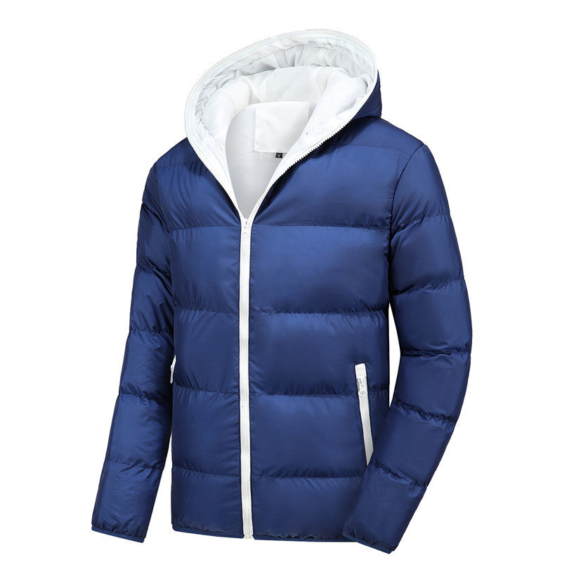 Herren Stepp-Winterjacke mit Kapuze, ultraleichter Thermoisolierung und kontrastierenden Reißverschlüssen Drune