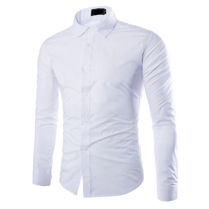 Herren Slim-Fit Langarm-Hemd Drune