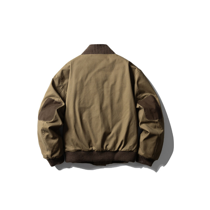 Herren Canvas-Bomberjacke mit Rippsaum und hohem Stehkragen Drune