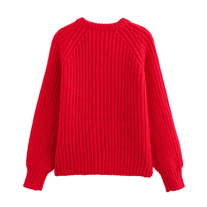 Damen nan grobstrickige Raglan-Cardigan mit durchgehender Knopfleiste, breiten Bündchen und legerer Silhouette Drune
