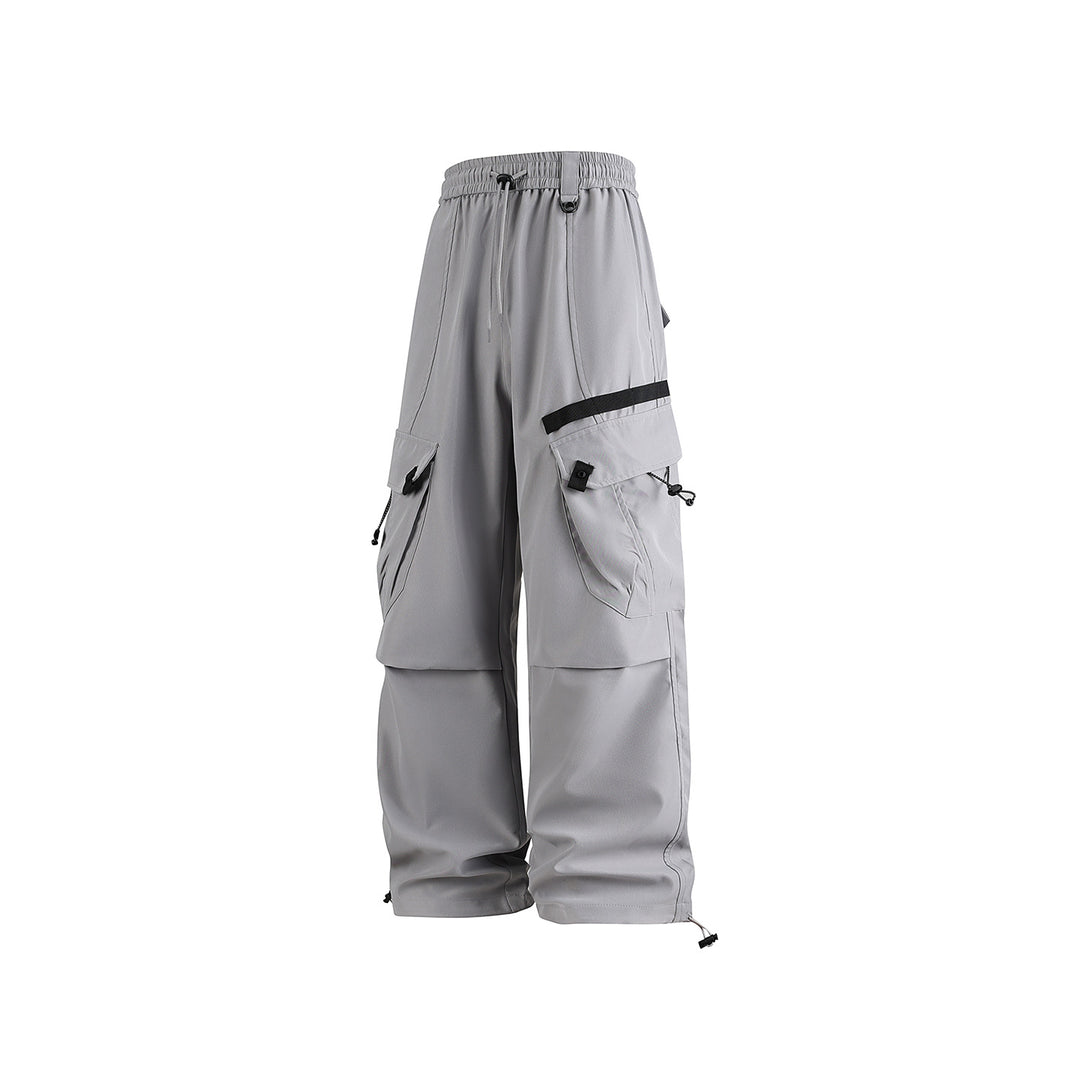 Herren Weite Utility-Cargo-Hose mit Tunnelzugbund, Multifachtaschen und verstellbaren Beinabschlüssen Drune