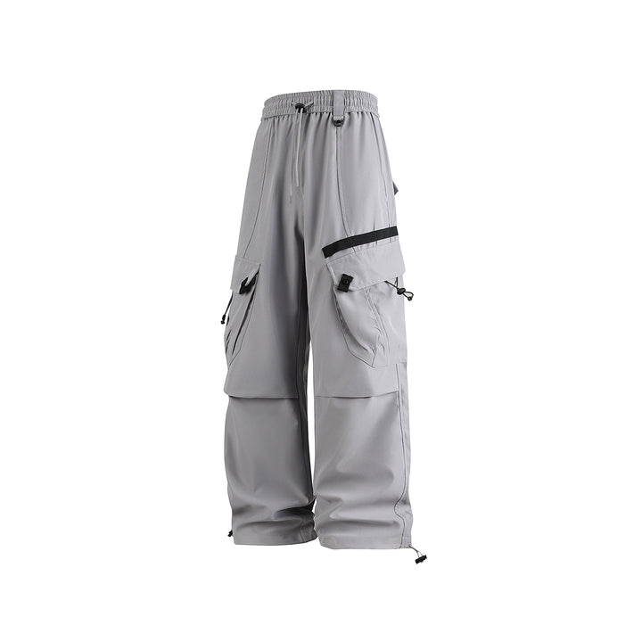 Herren Weite Utility-Cargo-Hose mit Tunnelzugbund, Multifachtaschen und verstellbaren Beinabschlüssen Drune