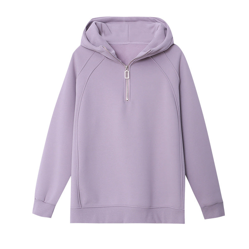 Damen Bequemer Hoodie mit Halb-Reißverschluss Drune
