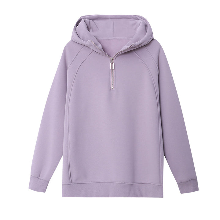 Damen Bequemer Hoodie mit Halb-Reißverschluss Drune