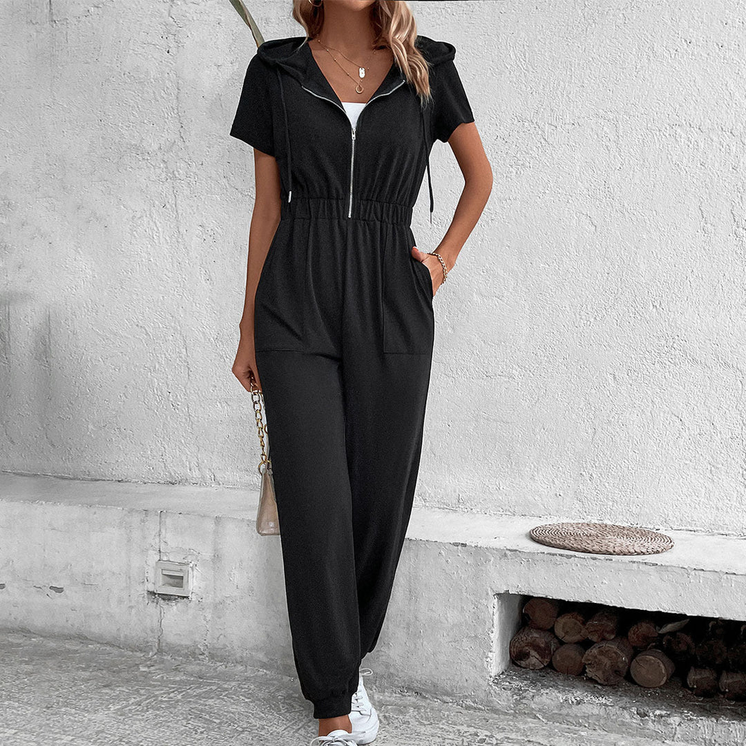 Damen Kapuzenoverall mit praktischem Reißverschluss und elastischem Bund Drune