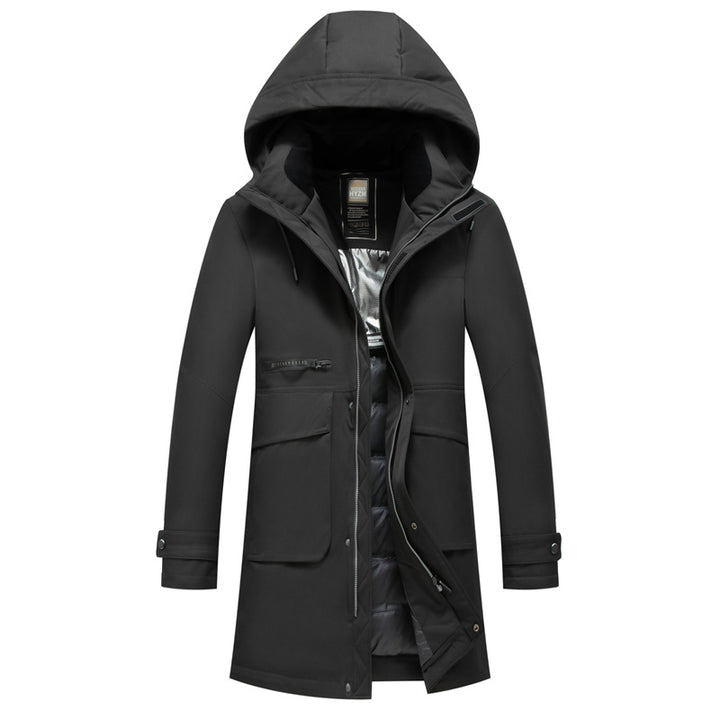 Herren Wasserabweisender Thermoparka mit Kapuze und Mehrfachtaschen Drune