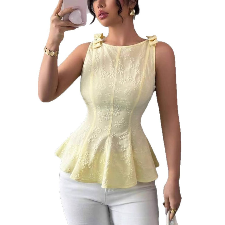 Damen Peplum-Top mit floralen Details Drune
