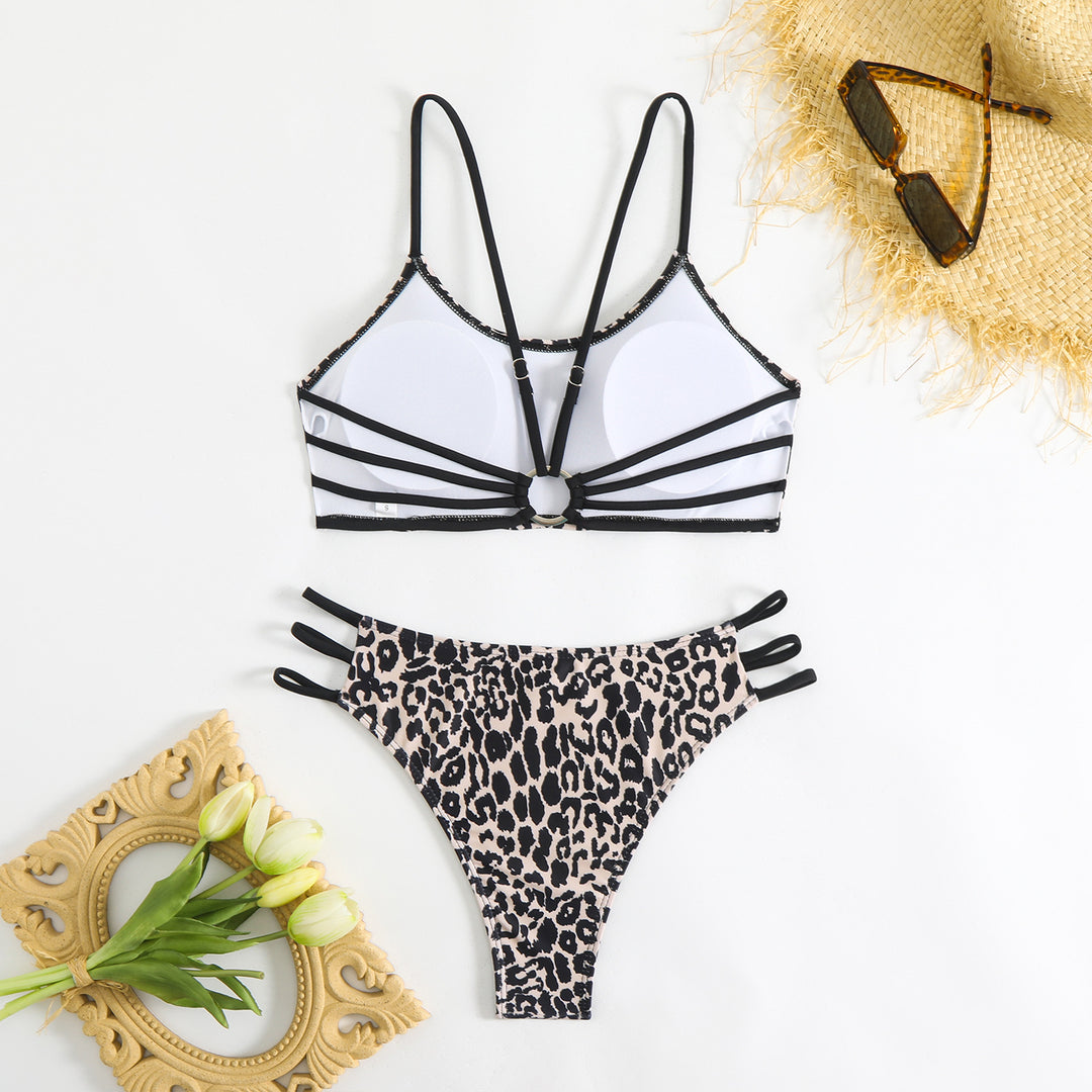 Damen Trendiges Bikiniset mit raffinierte Riemen Drune