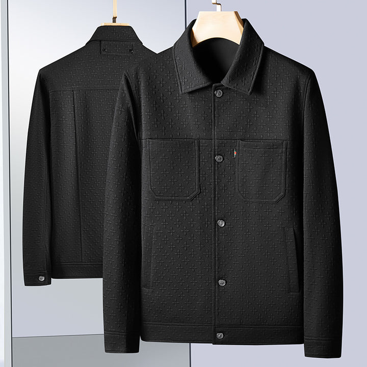Herren Strukturierte Overshirt-Jacke mit Hemdkragen und aufgesetzten Brusttaschen Drune