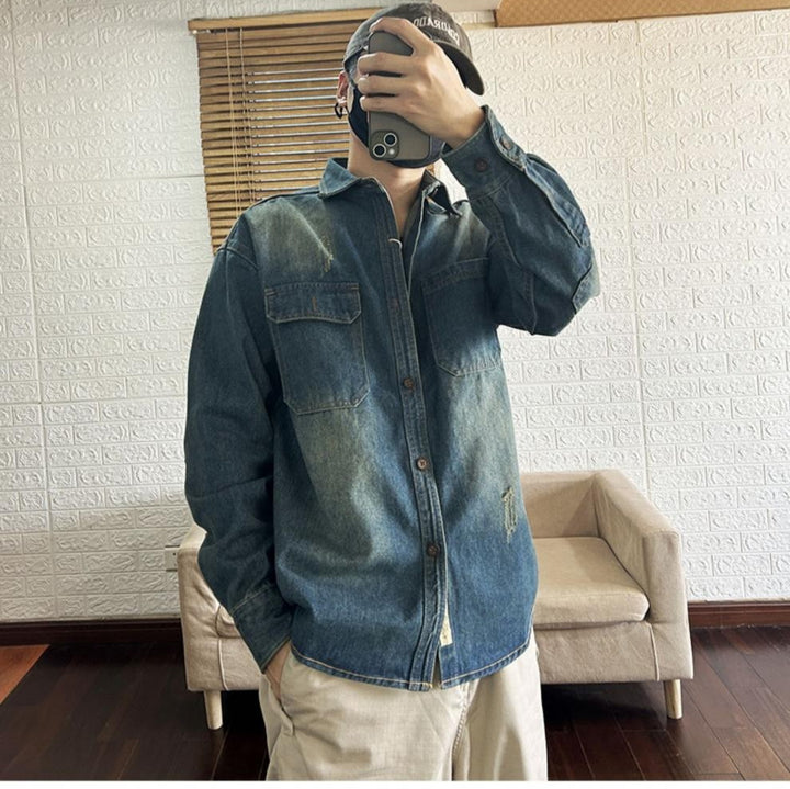 Herren Denim Überhemd Drune