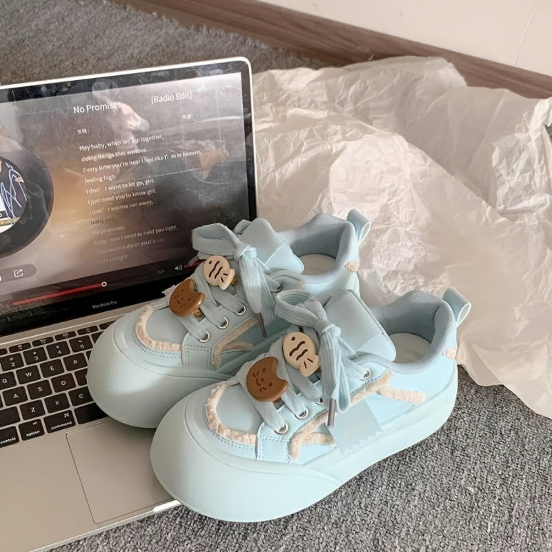 Damen Komfortable Sneakers mit voluminöser Sohle und verspielten Schnürdetails Drune