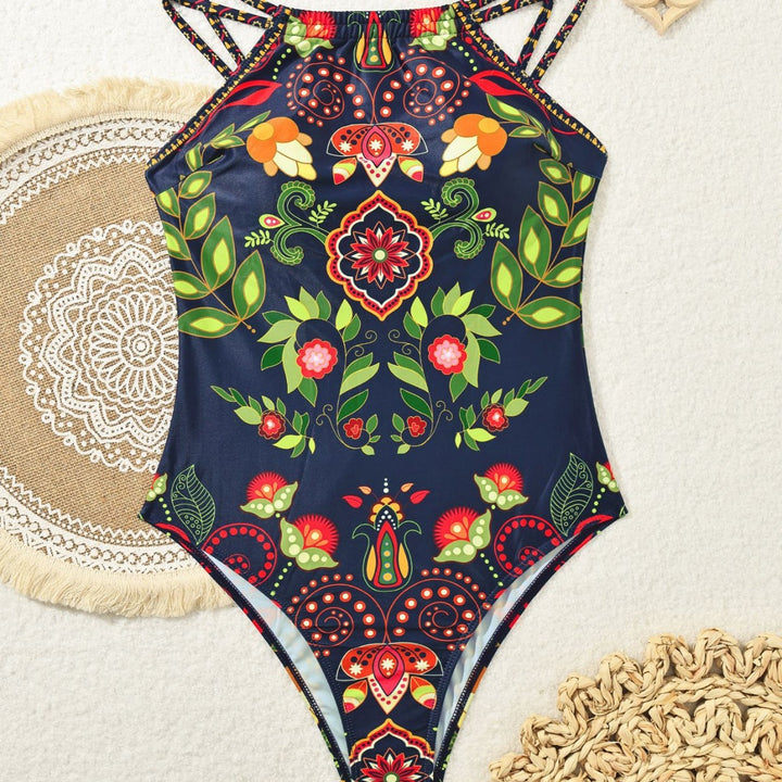 Damen Sportlicher Badeanzug mit floralen Details Drune