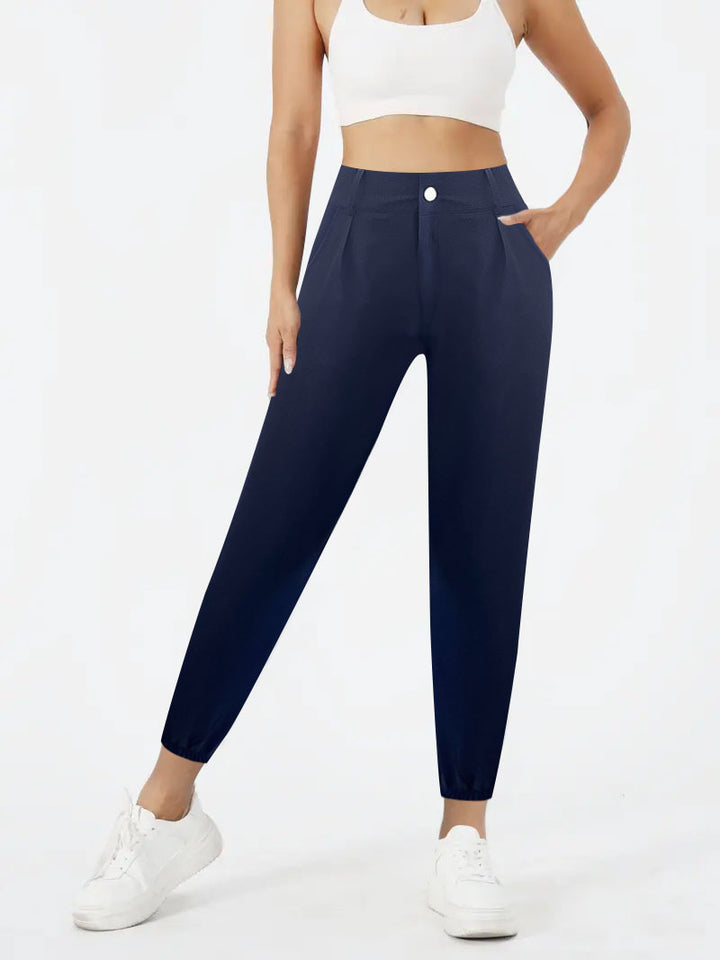 Damen Hochtaillierte Chino-Hose mit schmalem Knöchel-Bündchen Drune