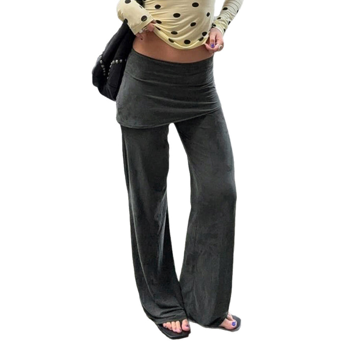 Damen Flared Hose aus weichem Velours Drune