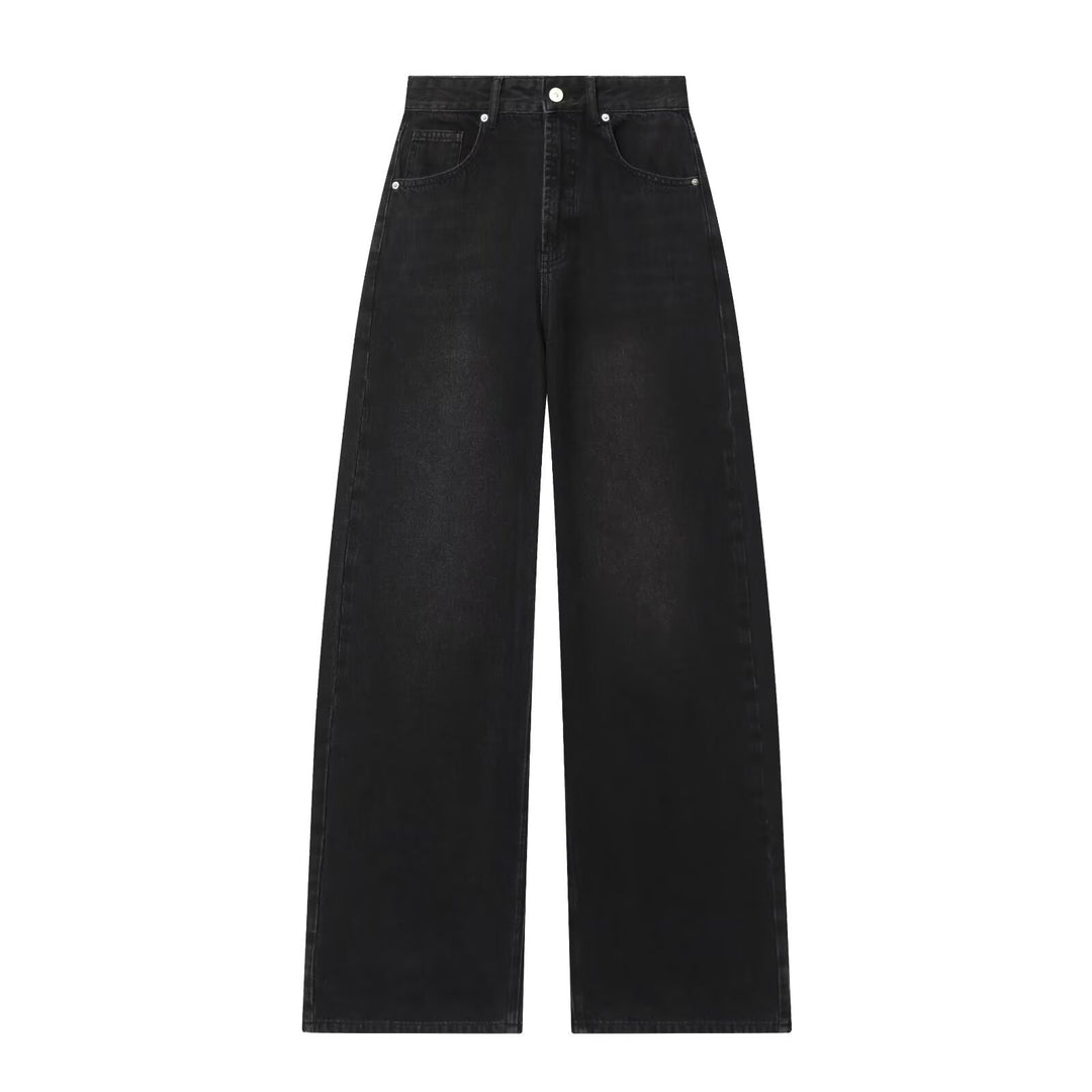 Damen Weite Highwaist-Culottehose mit Five-Pocket-Design und fließender Leinenoptik Drune