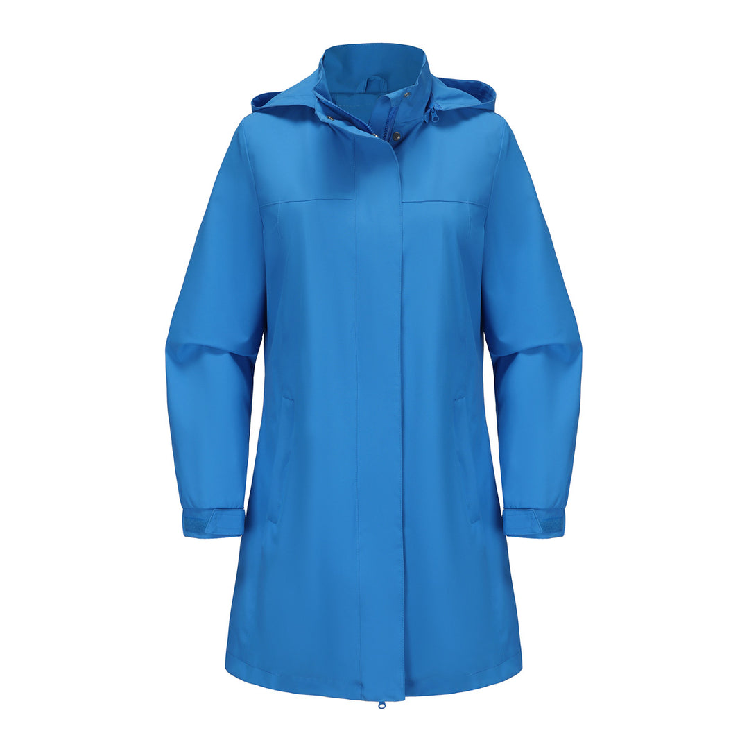 Damen funktionale Übergangsjacke mit verstellbarem Kapuzenkragen und praktischen Taschen Drune