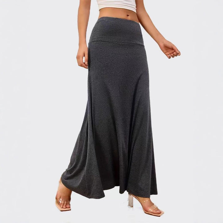 Damen Maxi-Rock aus weichem Stretch-Material mit hohem Taillenbund Drune