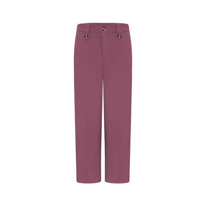 Damen Hochtaillierte Palazzo‑Hose mit Bundriegel, Bügelfalte und weitem Bein Drune