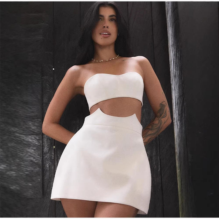 Damen Crop-Top und Rock-Set mit elegantem Design Drune