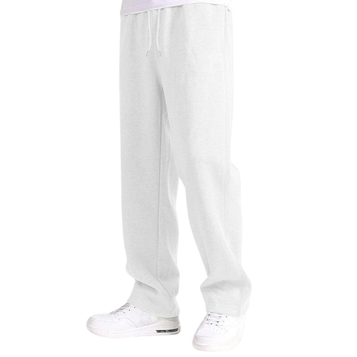 Herren nan Relaxed-Fit Sweatpants mit geradem Bein Fleece-Innenfutter und elastischem Kordelbund Drune
