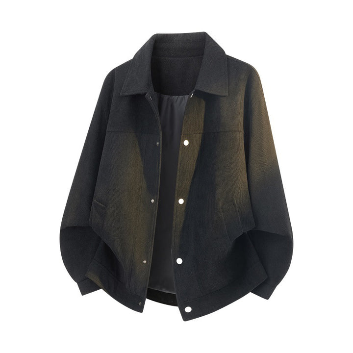 Herren Struktur-Oversized Überhemdjacke mit Wattierung und Druckknöpfen Drune