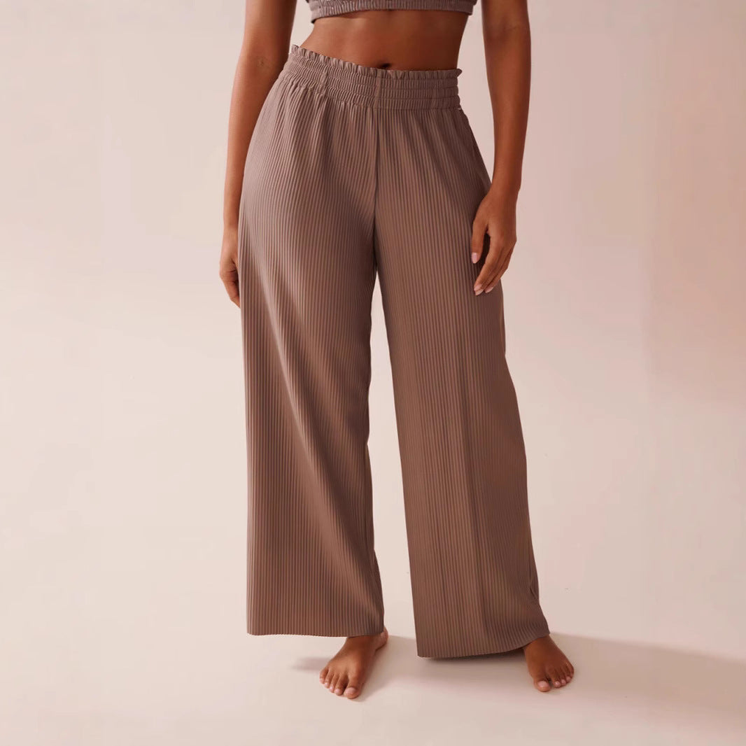 Damen elegante Plissierte Freizeithose Drune