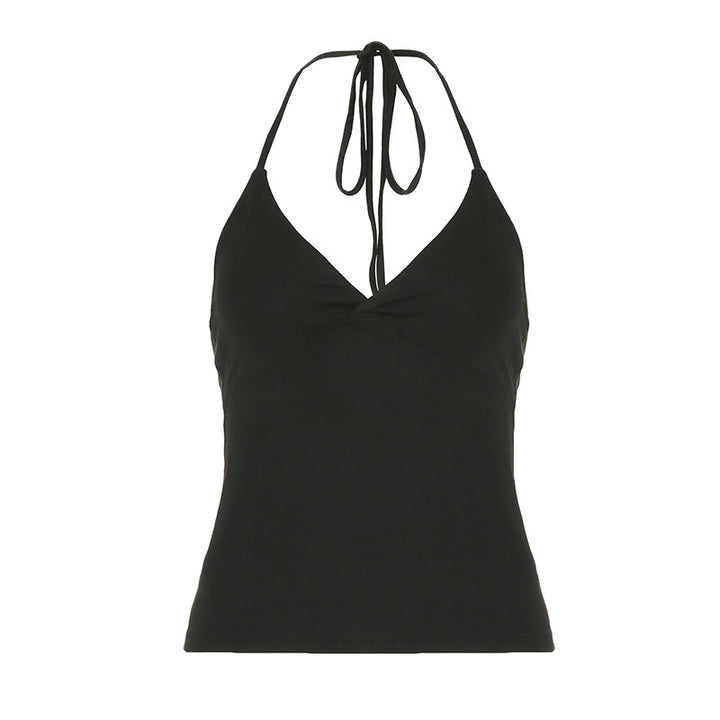 Damen Spaghettiträger Tanktop mit raffiniertem Wickeldesign Drune