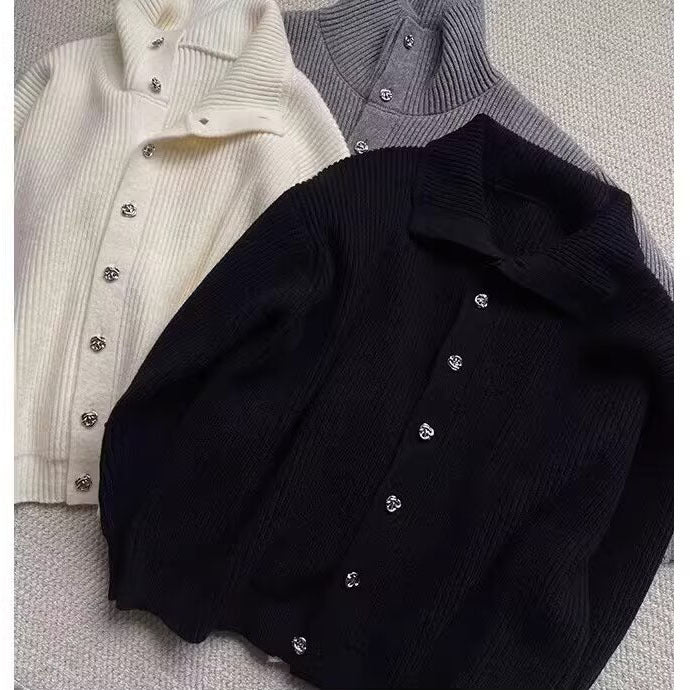 Unisex Oversized Strickjacke mit Knopfleiste Drune