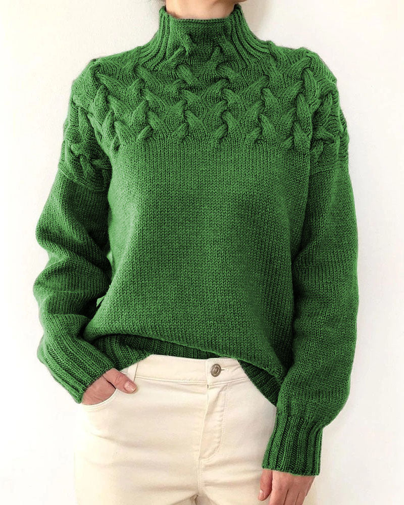 Drune Einzigartiger geflochtener Rollkragenpullover